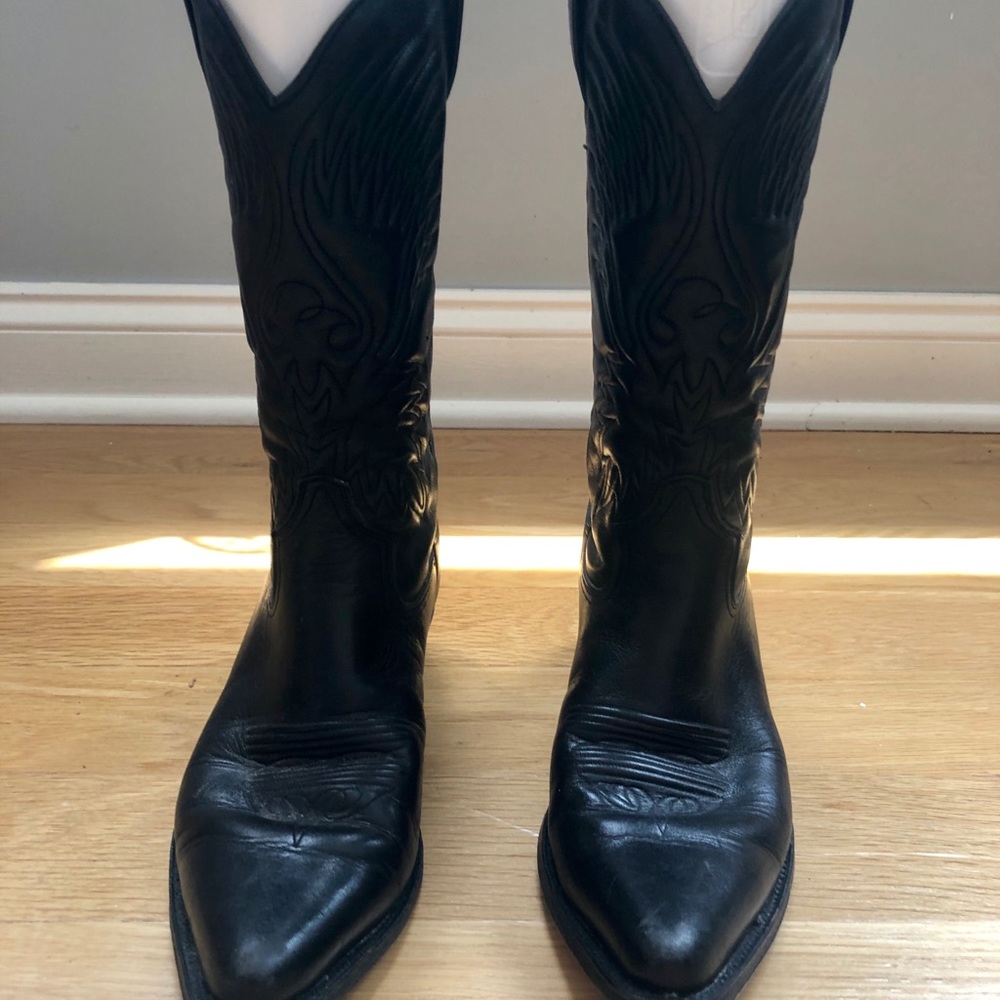 Barneys Vidal Black Leather Cowboy Boots size 7